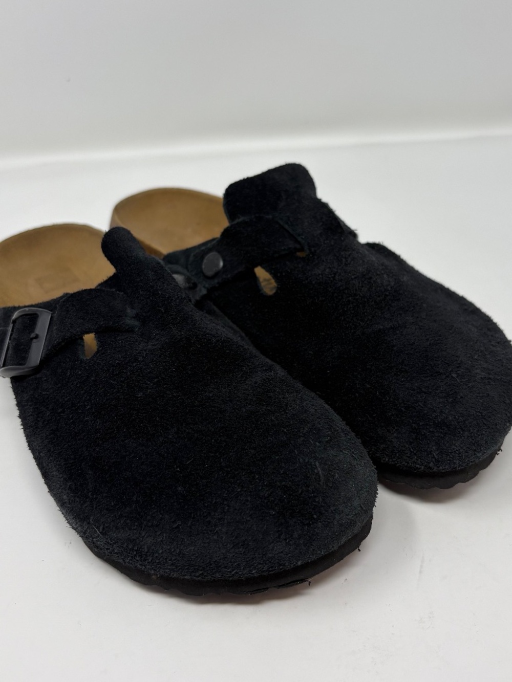 Betula Slip On Suede Clogs Black